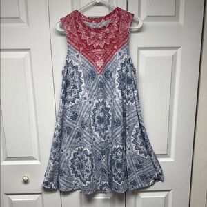 Sonoma Red, White & Blue Casual Sleeveless Dress, Size L